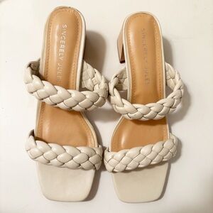 Sincerely Jules Onyx slip on braided heel sandals Size 10 NEW
